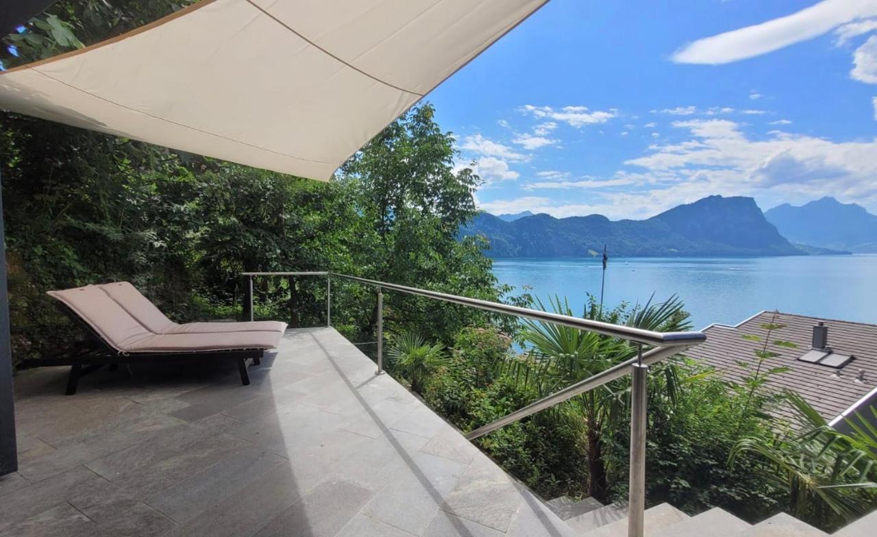 Villa Bootsmann Mit Spektakulaerer Seesicht Nahe Badestrand Vitznau Exterior foto